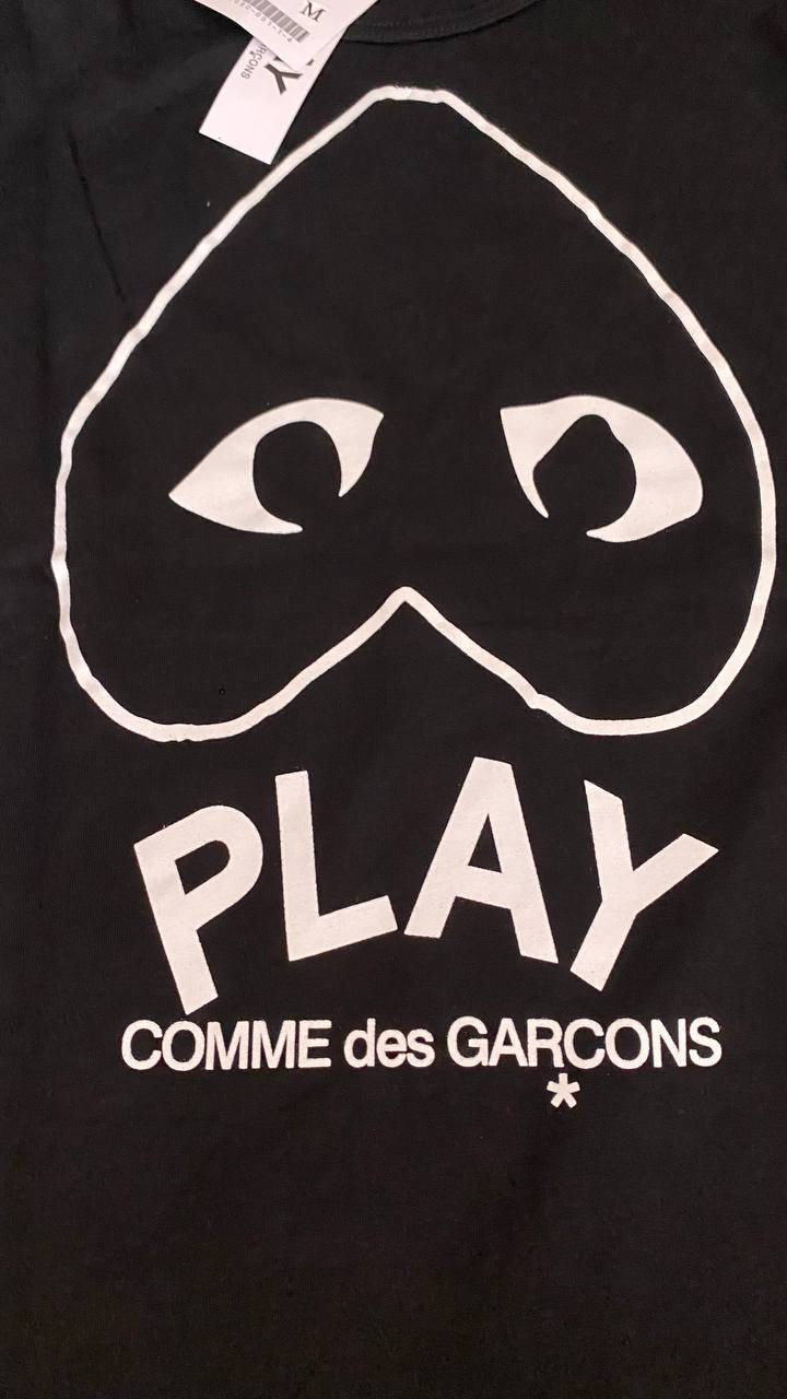 CDG White Heart Black Tee