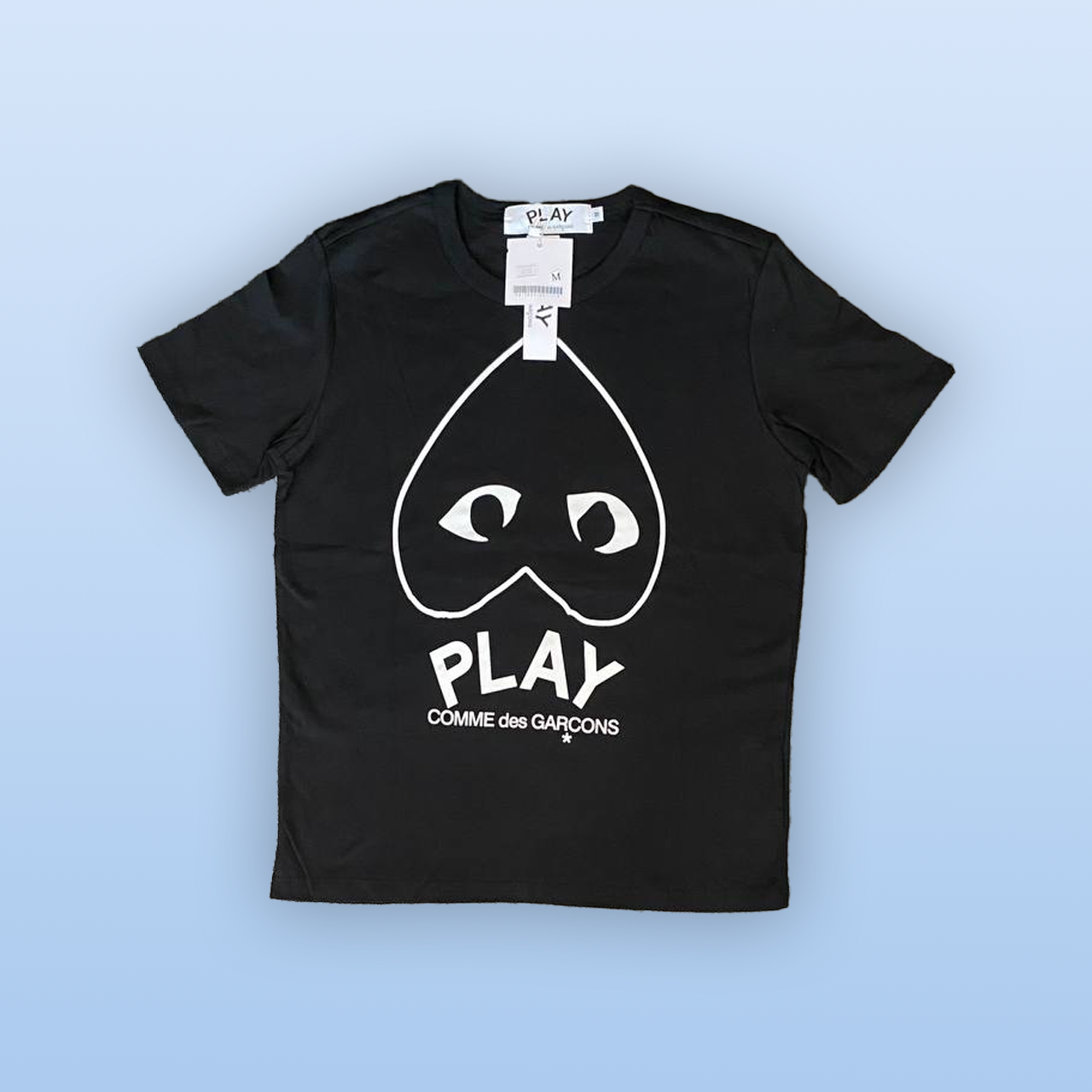 CDG White Heart Black Tee