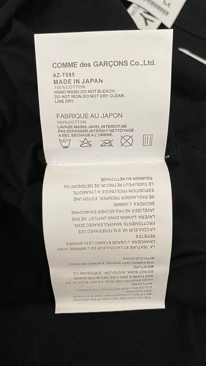 CDG White Heart Black Tee